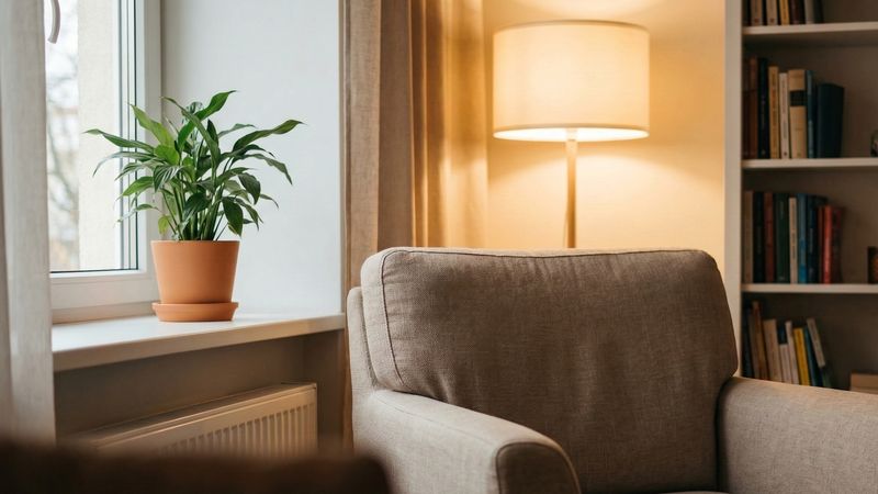 Gabinet psychologiczny z wygodnym fotelem i roślinami – spokojne miejsce do rozmowy